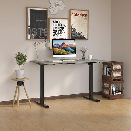 We'Re It Lift It Electric Sit Stand Desk, 46.25 H, 24 W X Laminate wood, metal, Black VL12BLK4824-8827